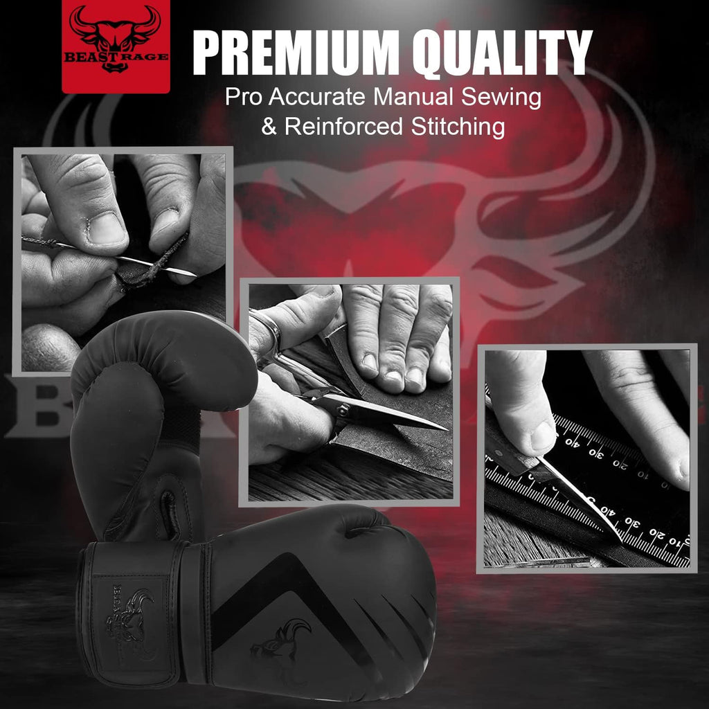 BEAST RAGE Guantes de boxeo Muay Thai Kickboxing MMA Bolsa de Lucha...