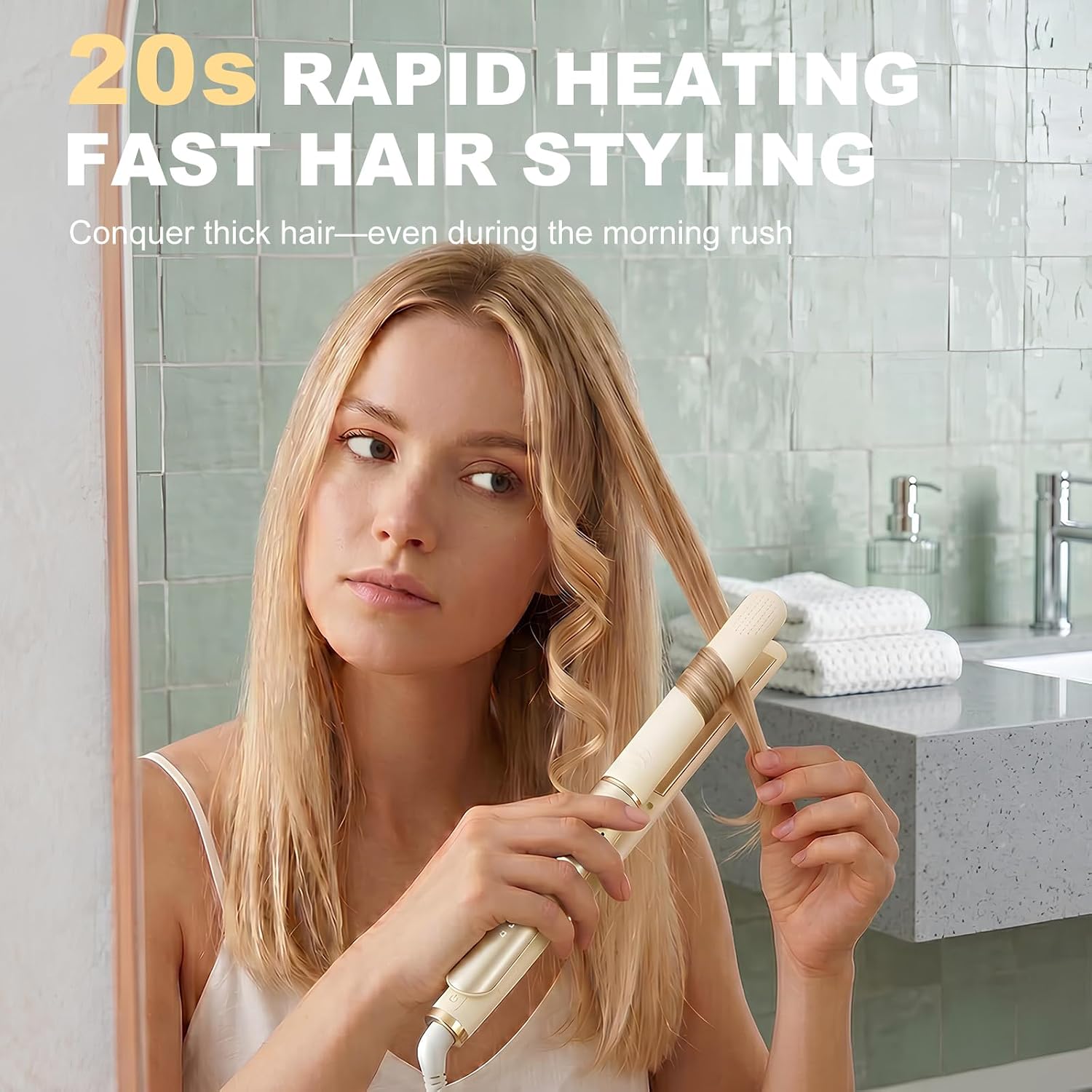 Plancha plana para el cabello, alisadora de pelo para mujer, alisad...