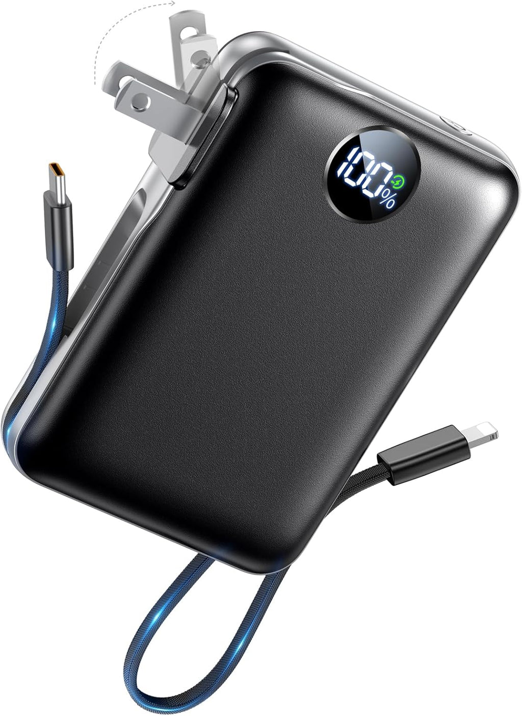 AIFENG Cargador portátil de batería de 10000 mAh, cables integrados...