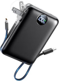 AIFENG Cargador portátil de batería de 10000 mAh, cables integrados...