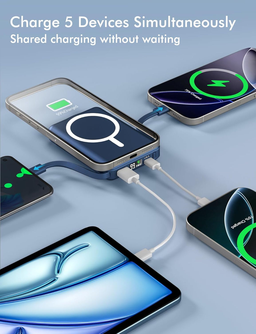 podoru para Magsafe Batería Portátil, Banco de Energía Magnético de...