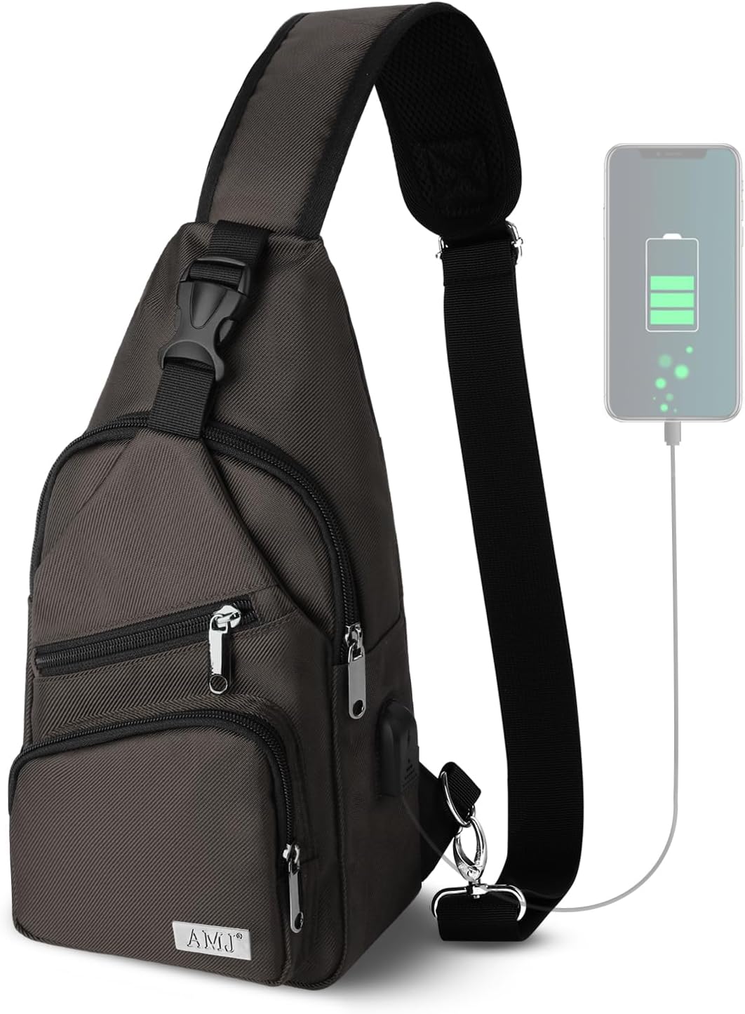AMJ Bolso cruzado tipo bandolera para hombres y mujeres, mochila de...
