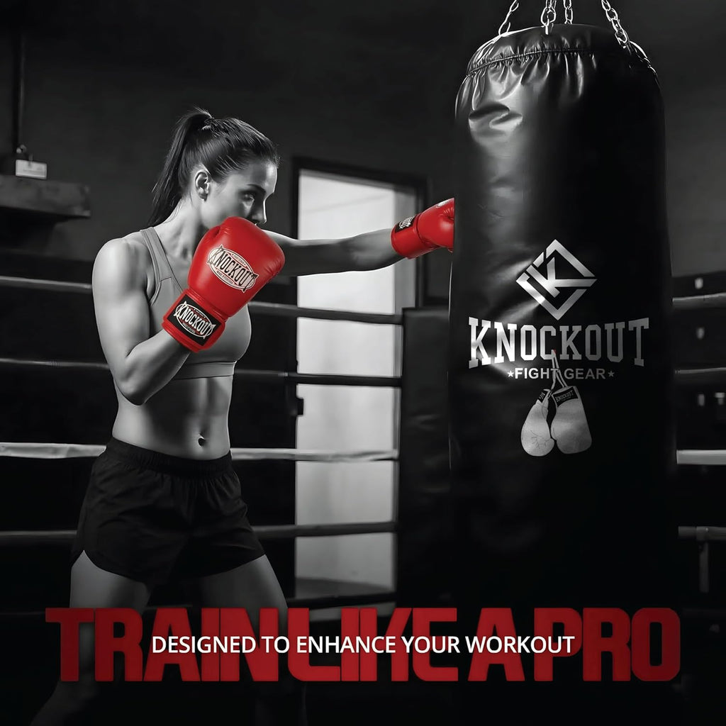 Guantes de Boxeo de Gel Knockout para Hombres y Mujeres - Entrenami...