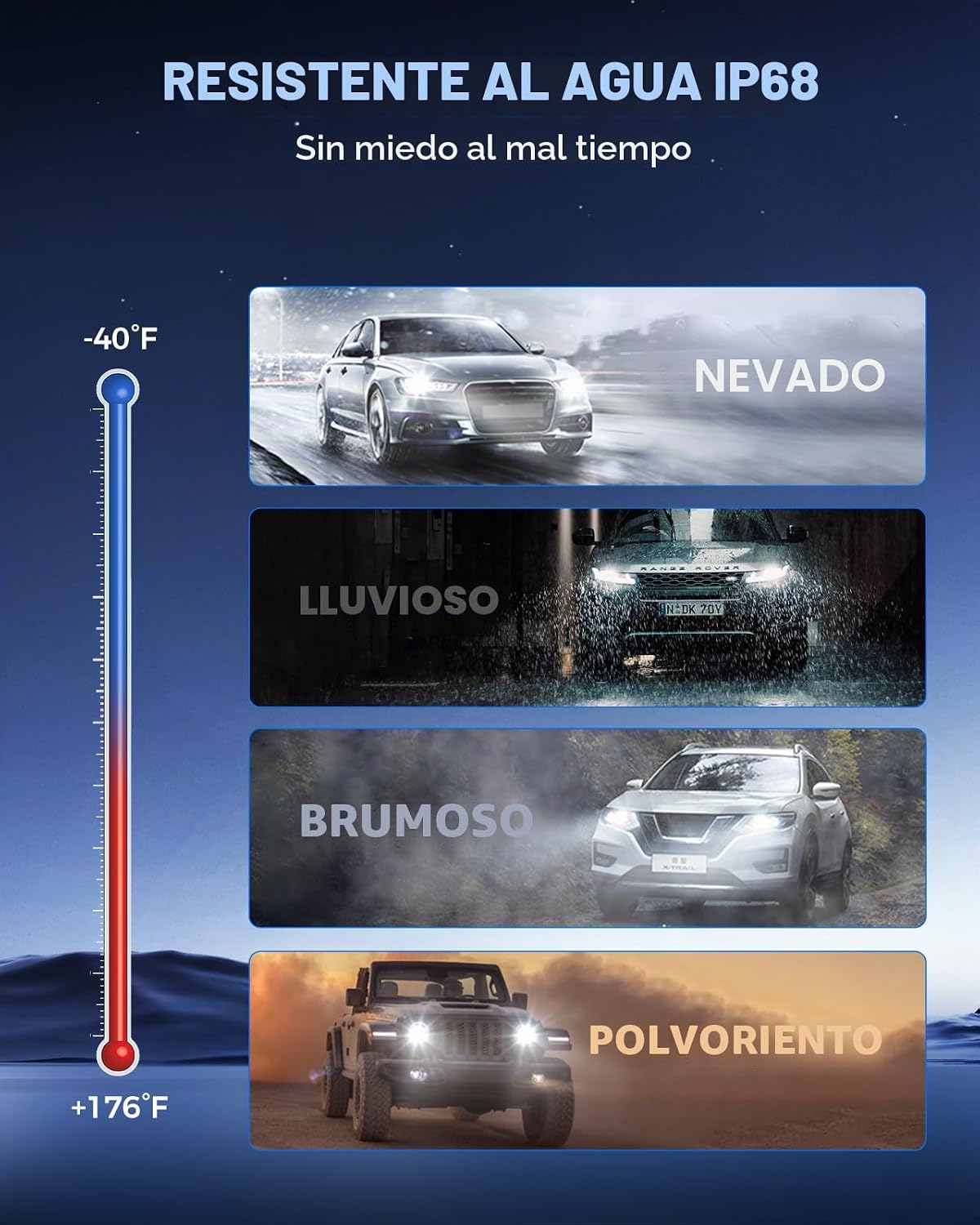 Marsauto Bombillas LED M1C H11 para faros delanteros, 30000LM 6000K...
