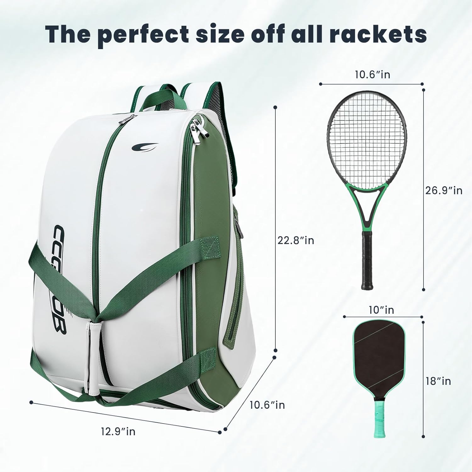 CCGTIOR Bolsa de Tenis que Sostiene 2 Raquetas con Compartimento pa...