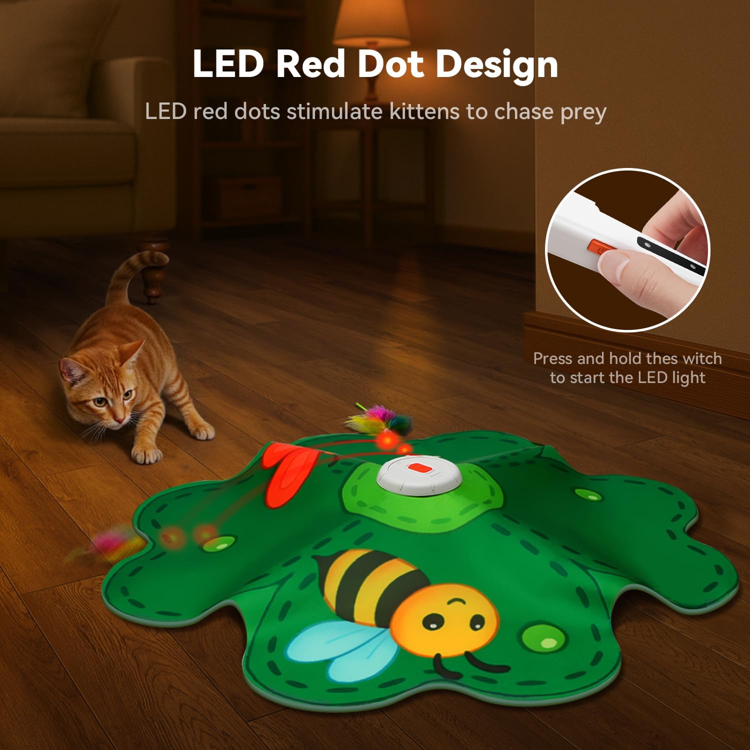 FEELNEEDY Juguetes recargables para gatos, juego interactivo de esc...
