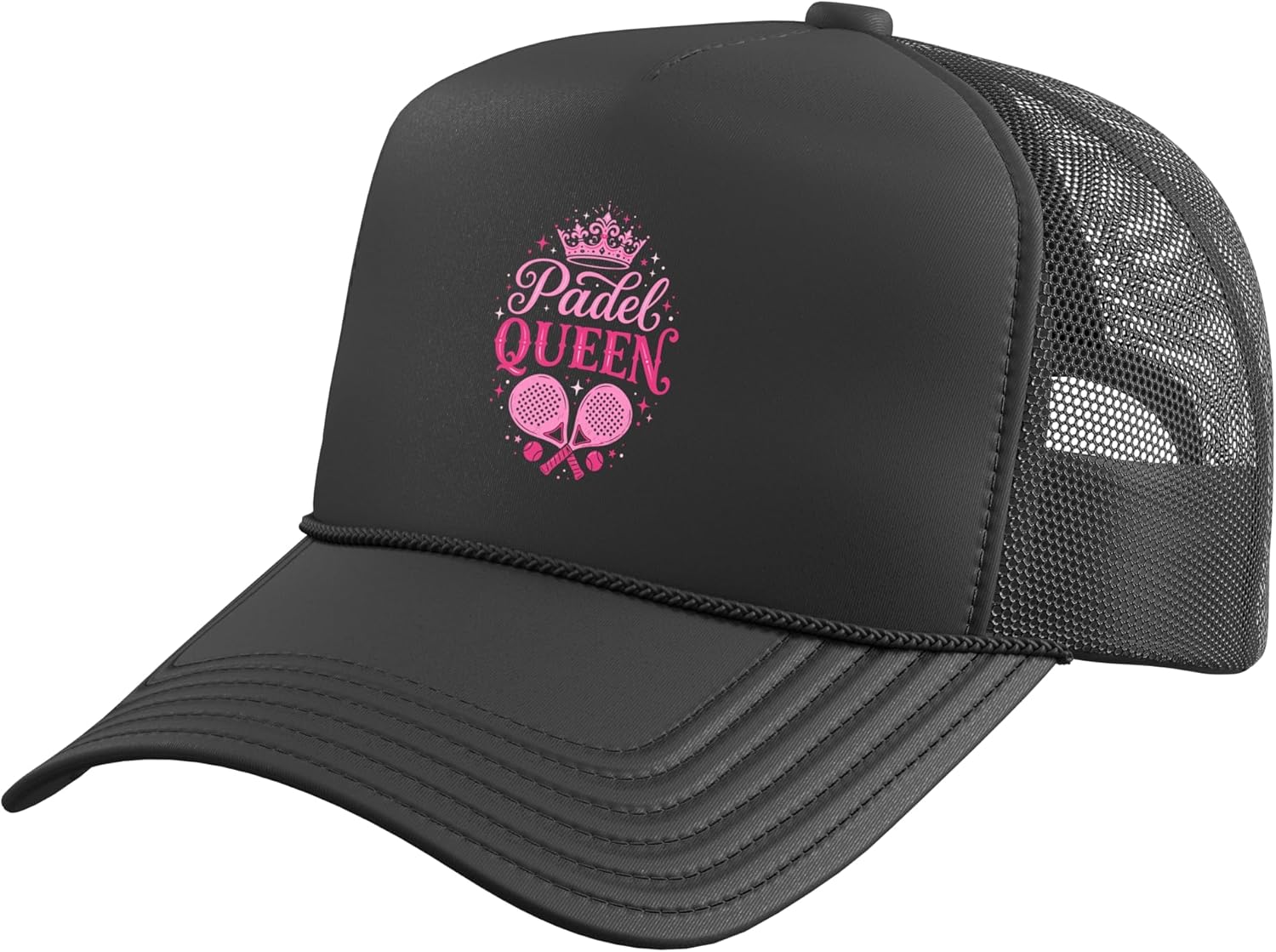 Padel Queen Gorra Trucker Funny Padel Racket Crown Rosa con Parte T...