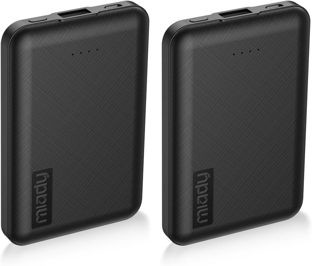 Miady - Paquete de 2 cargadores portátiles pequeños de 5000 mAh, ba...