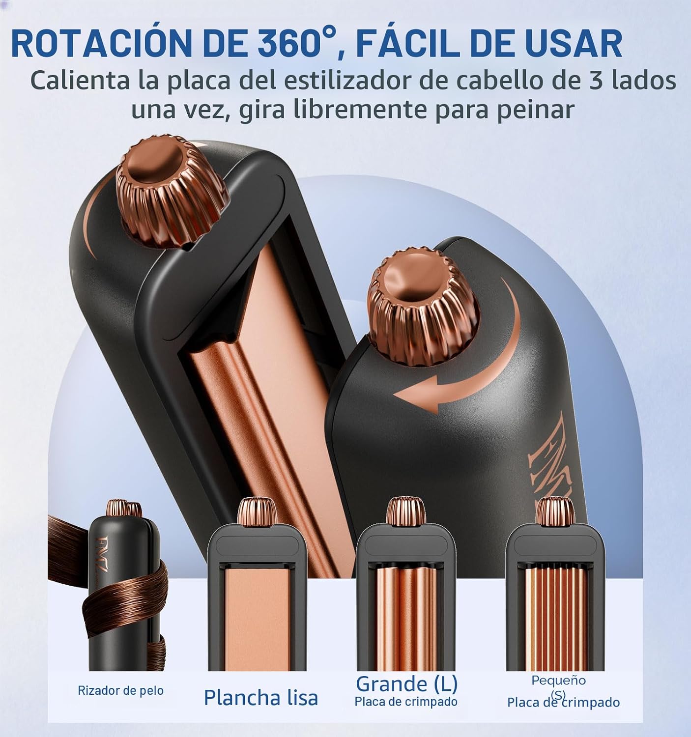 FMZ Plancha plana para el cabello, alisadora de pelo de cerámica de...
