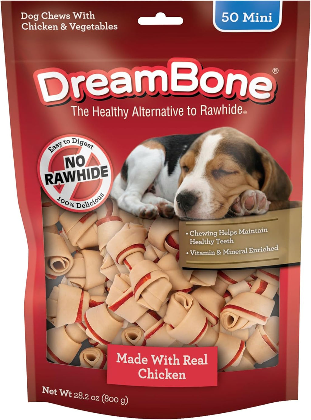 DreamBone Mini golosinas de pollo para perros, masticables diarios...