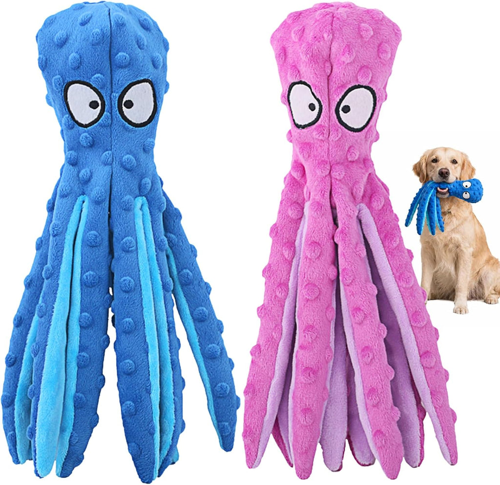 HGB Juguetes chirriantes para perros, pulpo sin relleno, juguetes g...