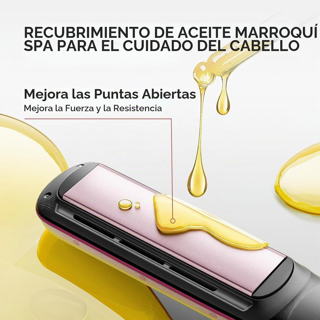 Beautigo - Plancha de pelo a vapor con tanque de 0.8 fl oz y placas...