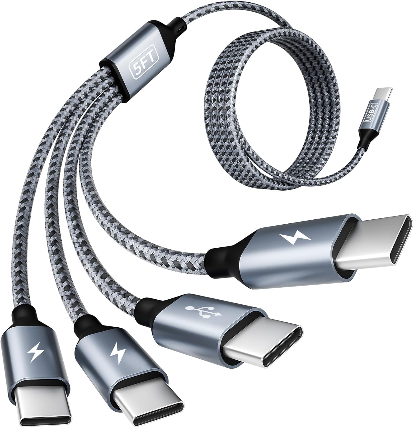 Cable USB C, cable de carga múltiple USB C, cable de carga 4 en 1 c...