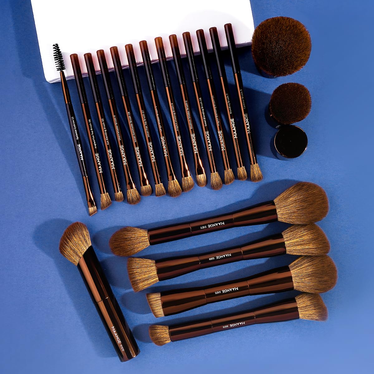 MAANGE Juego de 20 brochas de maquillaje con bolsa, cepillo Kabuki...