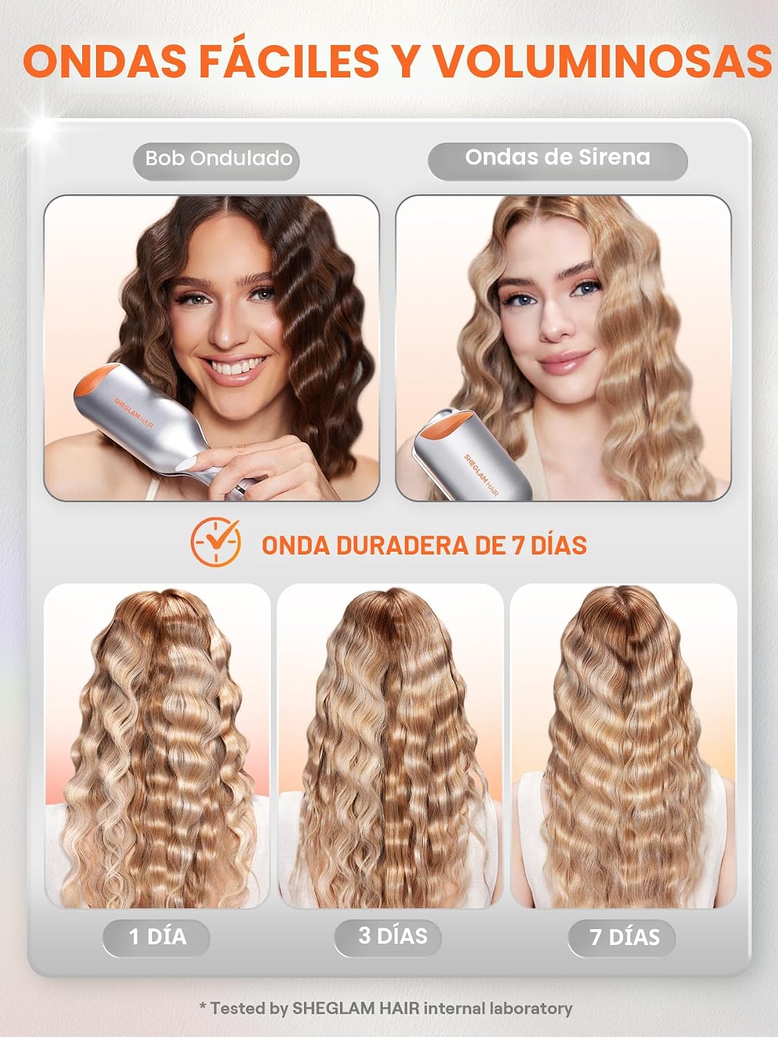 SHEGLAM Hair Beach Babe - Ondulador de pelo de 2 barriles de 1 pulg...