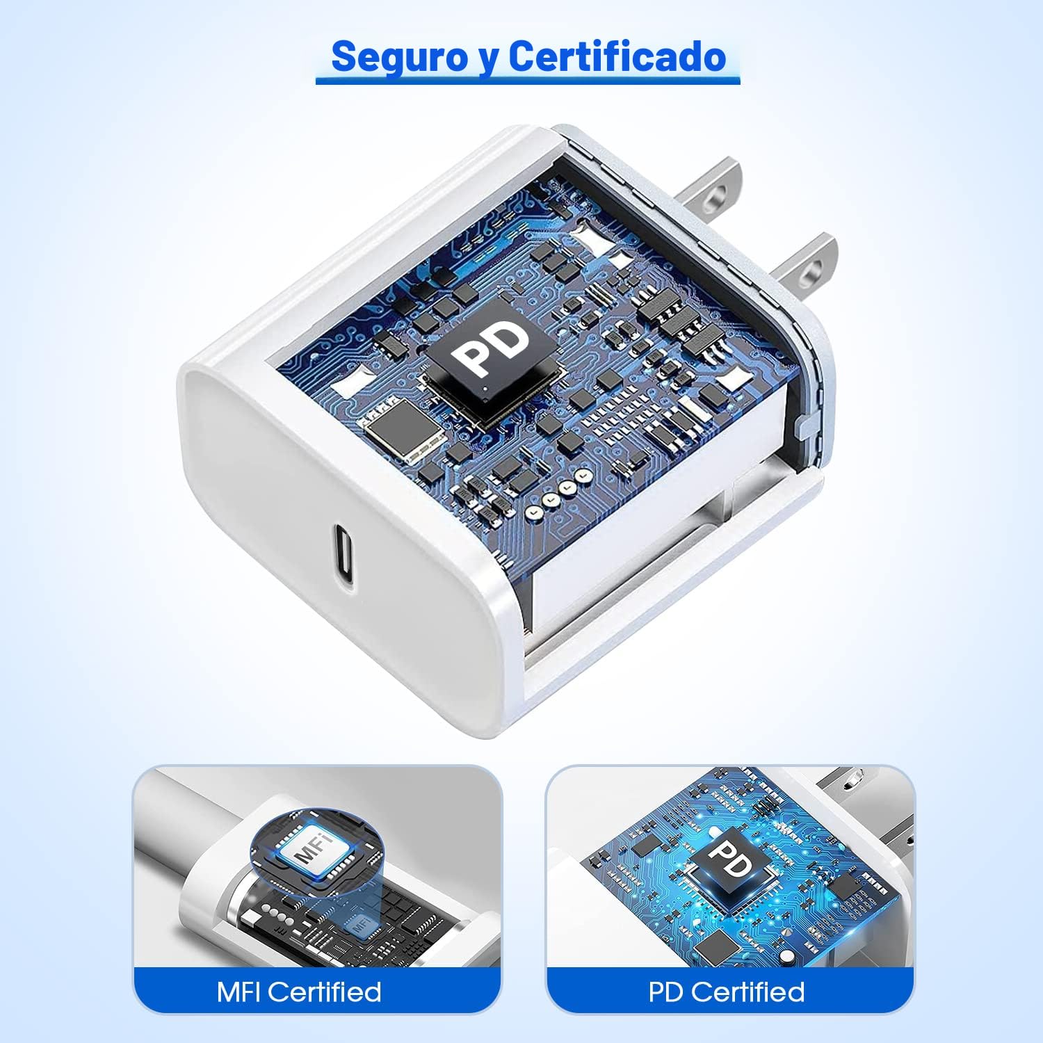 Cargador rápido para iPhone, cargador de iPhone de carga rápida, pa...