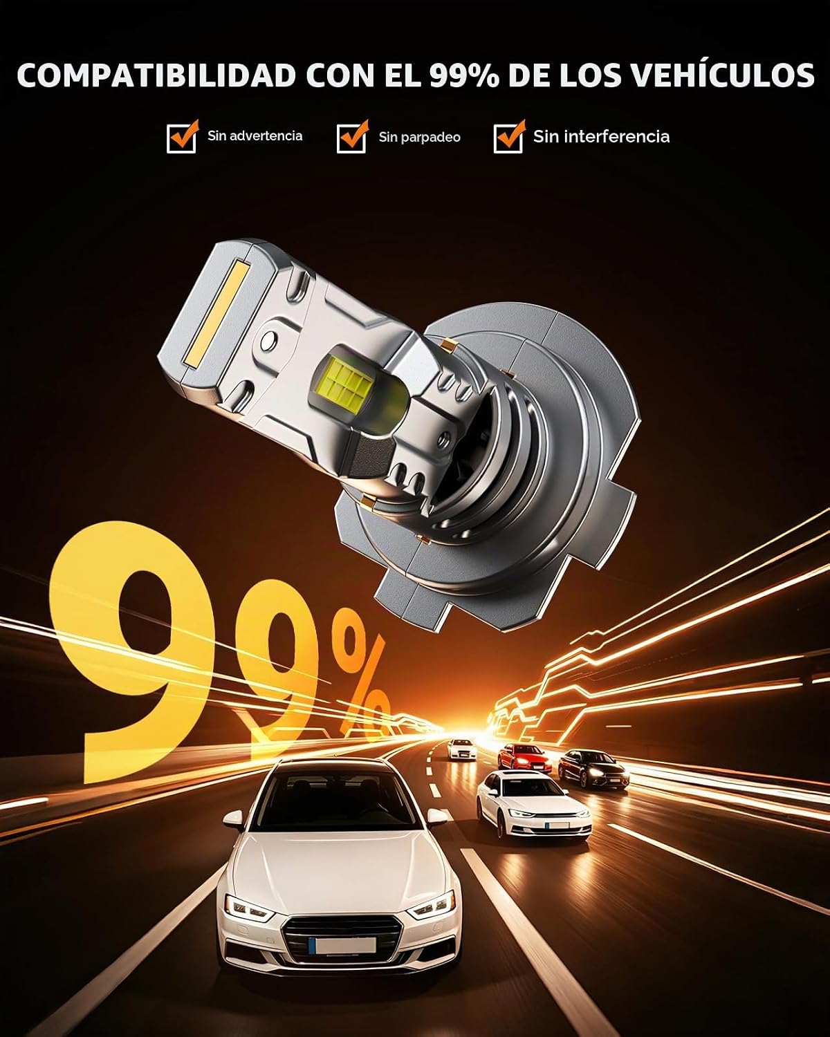 SEALIGHT H7 Bombilla LED para faros delanteros, 44,000 lm 6500 K, s...