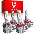 TOPIK T6 - Juego de bombillas H11 9005 mejoradas, 60000 lúmenes, ta...