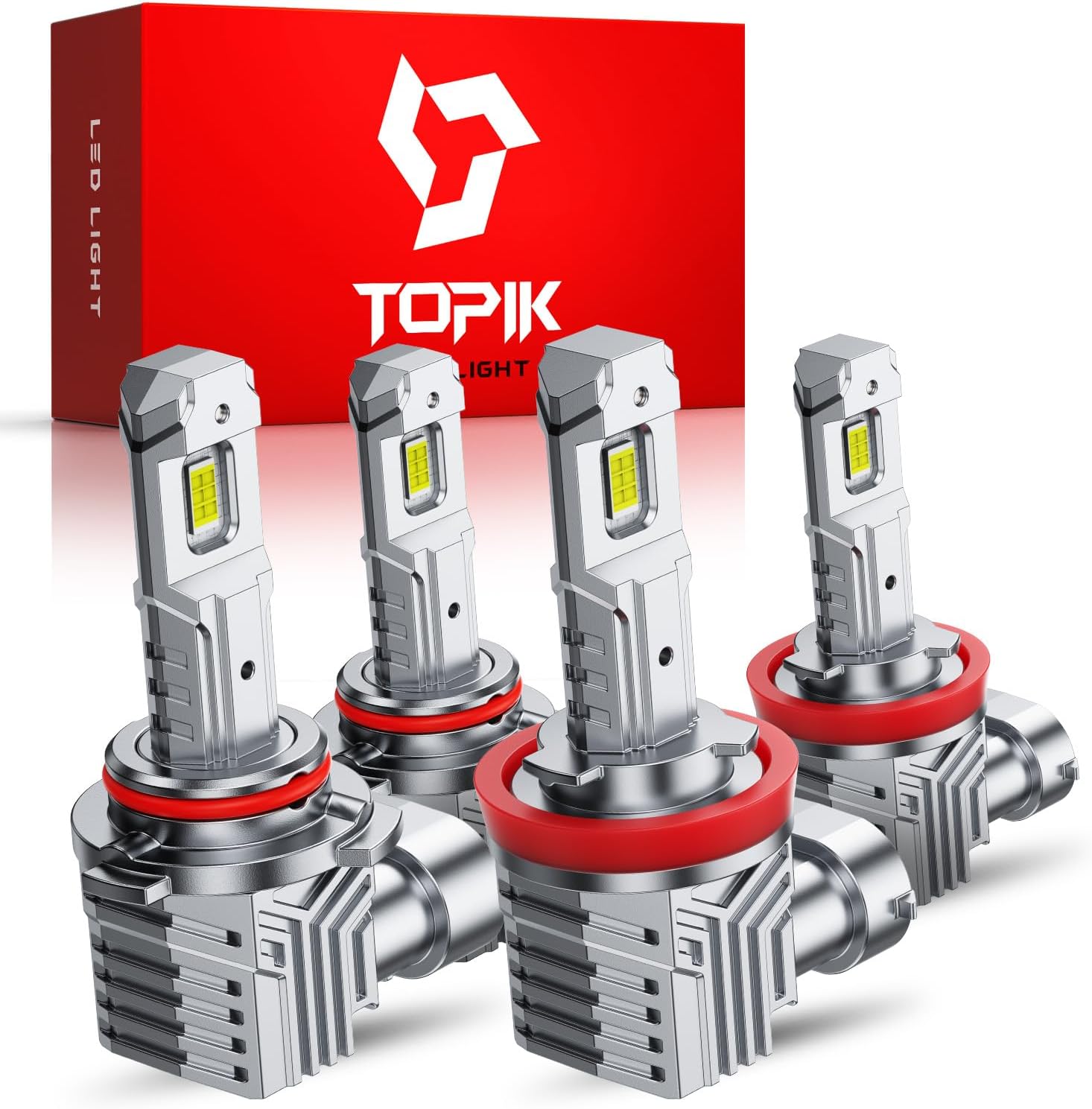 TOPIK T6 - Juego de bombillas H11 9005 mejoradas, 60000 lúmenes, ta...