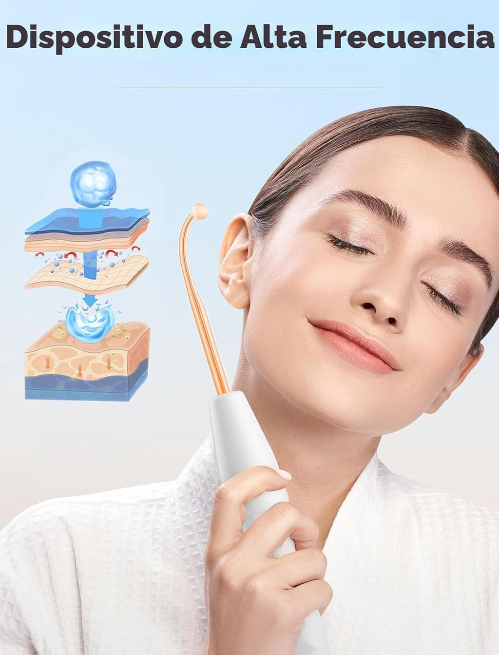 Varita de alta frecuencia, dispositivo facial portátil con 4 tubos...