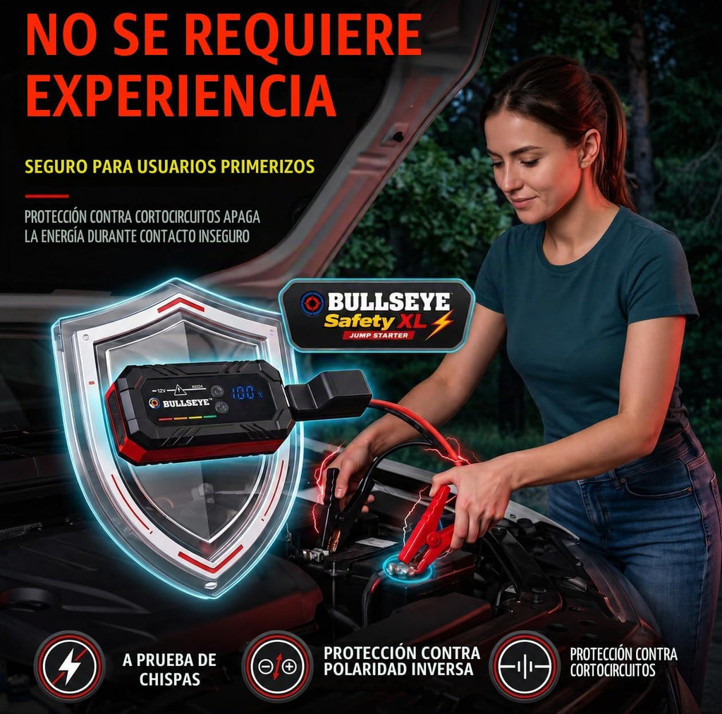 Bullseye SafetyXL 1000A - Arrancador portátil para batería de coche...