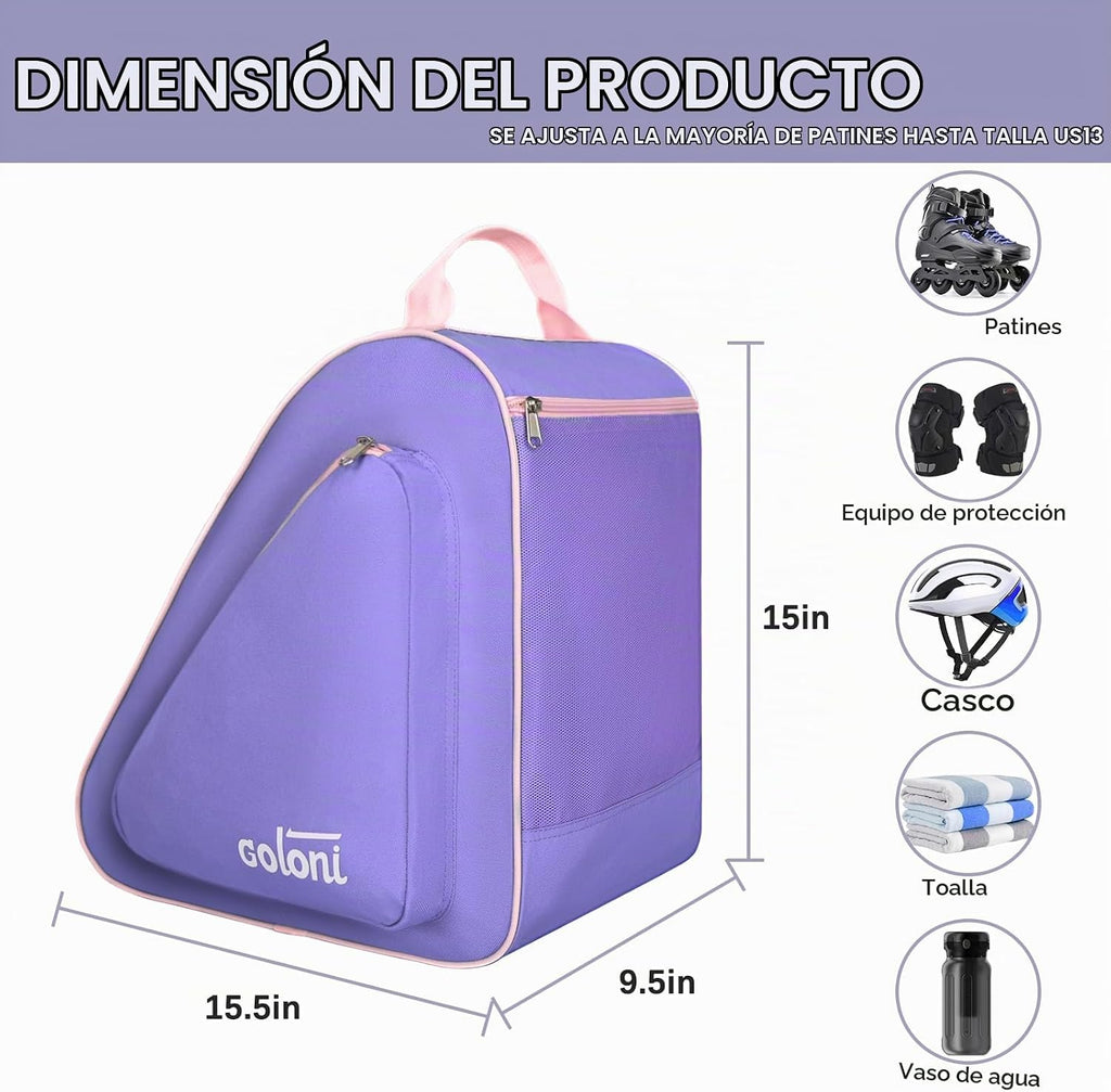Goloni Bolsa de patinaje para patines de hielo, patines en línea, p...