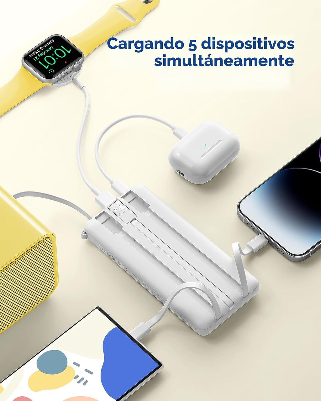VRURC Cargador portátil, cables incorporados, banco de energía de 1...