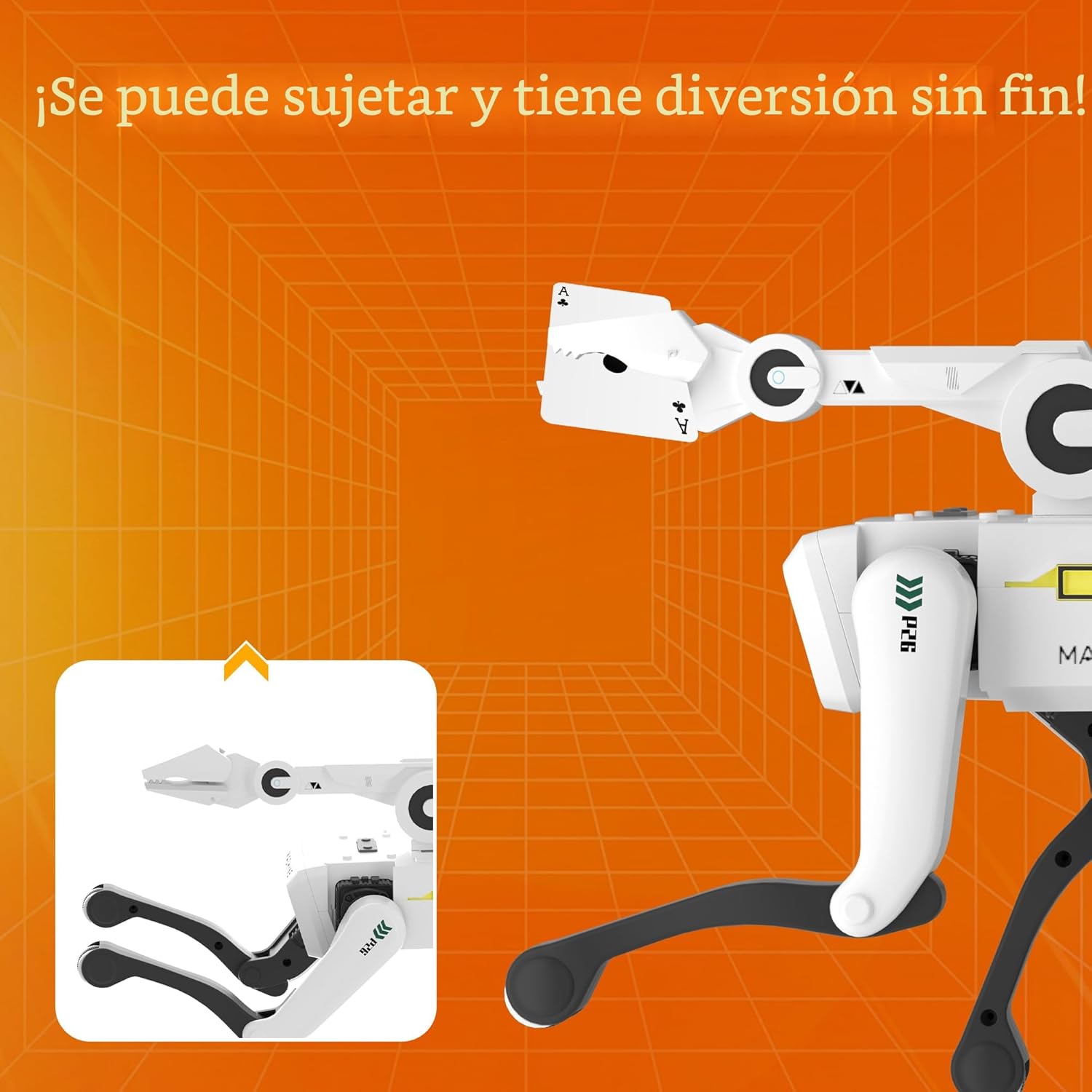 Dingdongwu - Perro robot con garra - Mascota STEM interactiva con c...