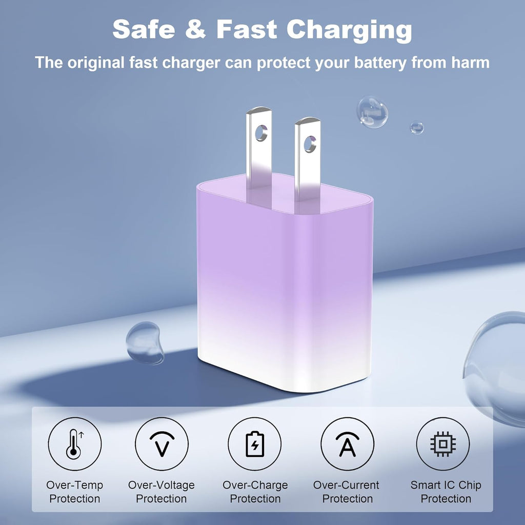 GREPHONE Cargador para iPhone de carga rápida, cargador de pared US...
