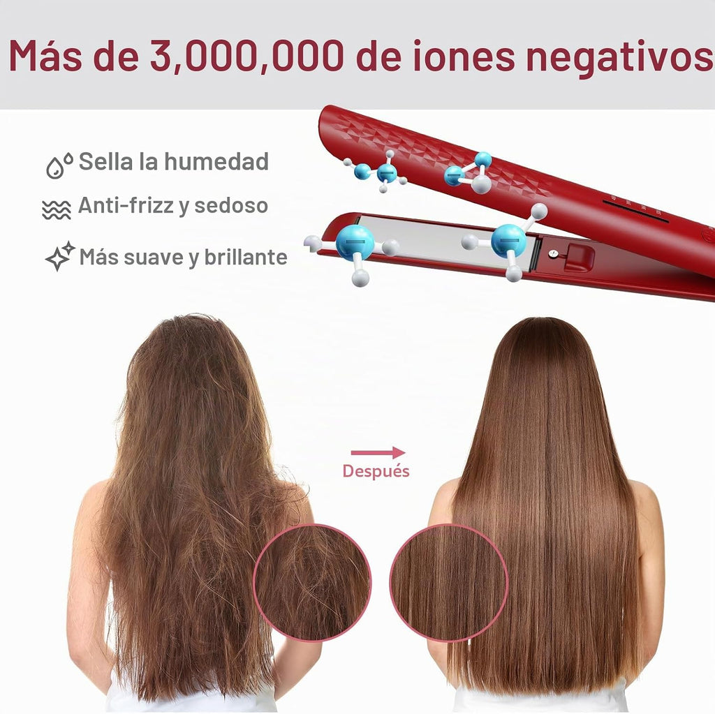 Quico Plancha para el cabello, alisadora de cabello de viaje global...