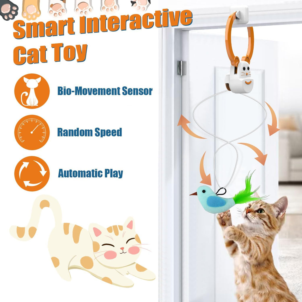 INKZOO Juguetes interactivos para gatos de interior, juguete automá...