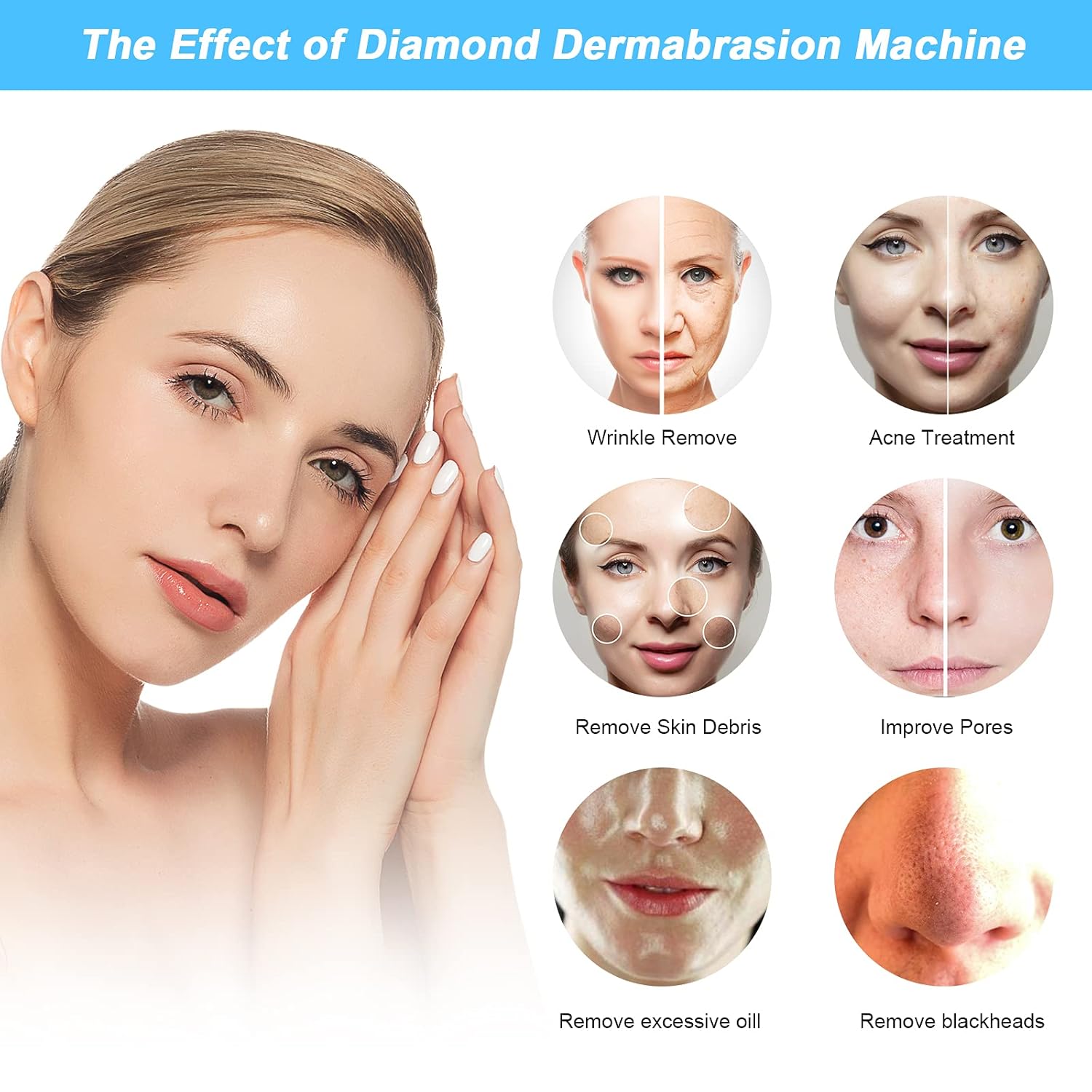 Máquina de microdermoabrasión de diamante 2 en 1, equipo profesiona...