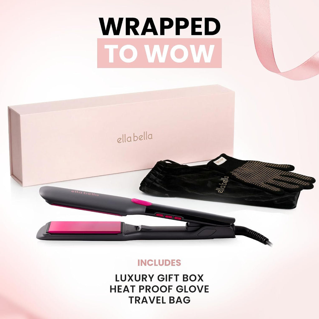 ELLA BELLA® Plancha de Pelo Plancha de Titanio Grande con Infrarroj...