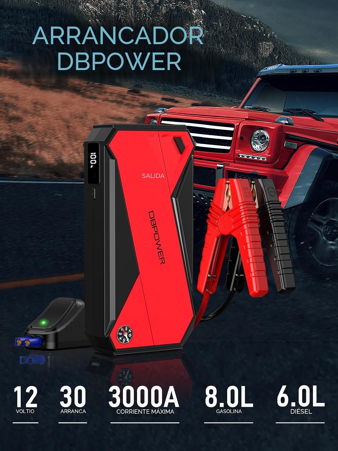 DBPOWER Peak 3000A 18000mAh Arrancador Portátil para Automóvil (has...
