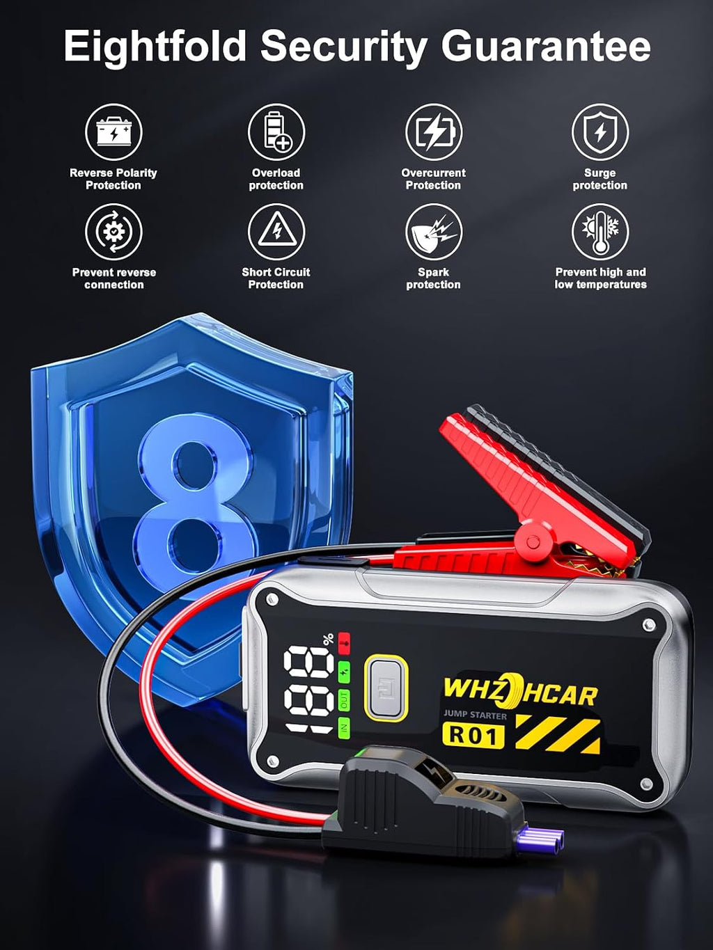 Arrancador de Coche, Arrancador de Batería de Coche de 12V 4000A (9...