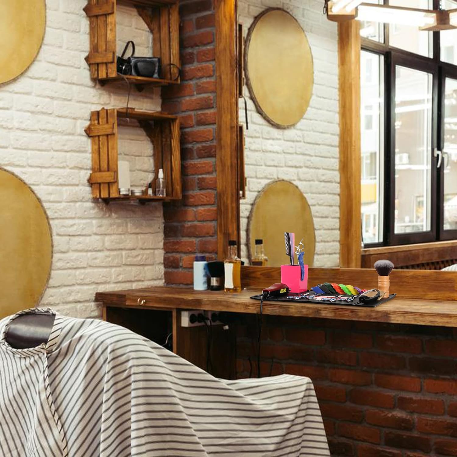 Segbeauty - Tapete negro para estación de peluquería de 17.7 x 11.8...