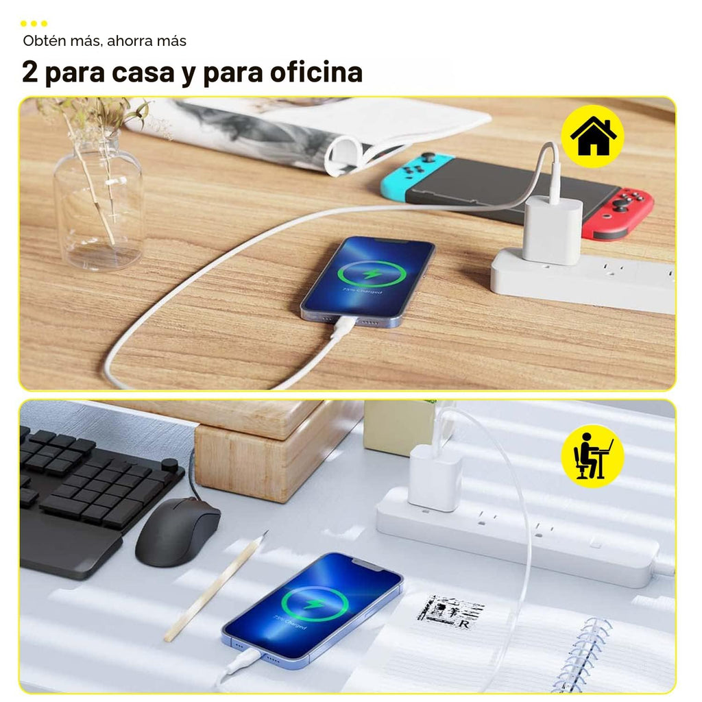 Cargador rápido para iPhone, cable de carga de teléfono, paquete de...
