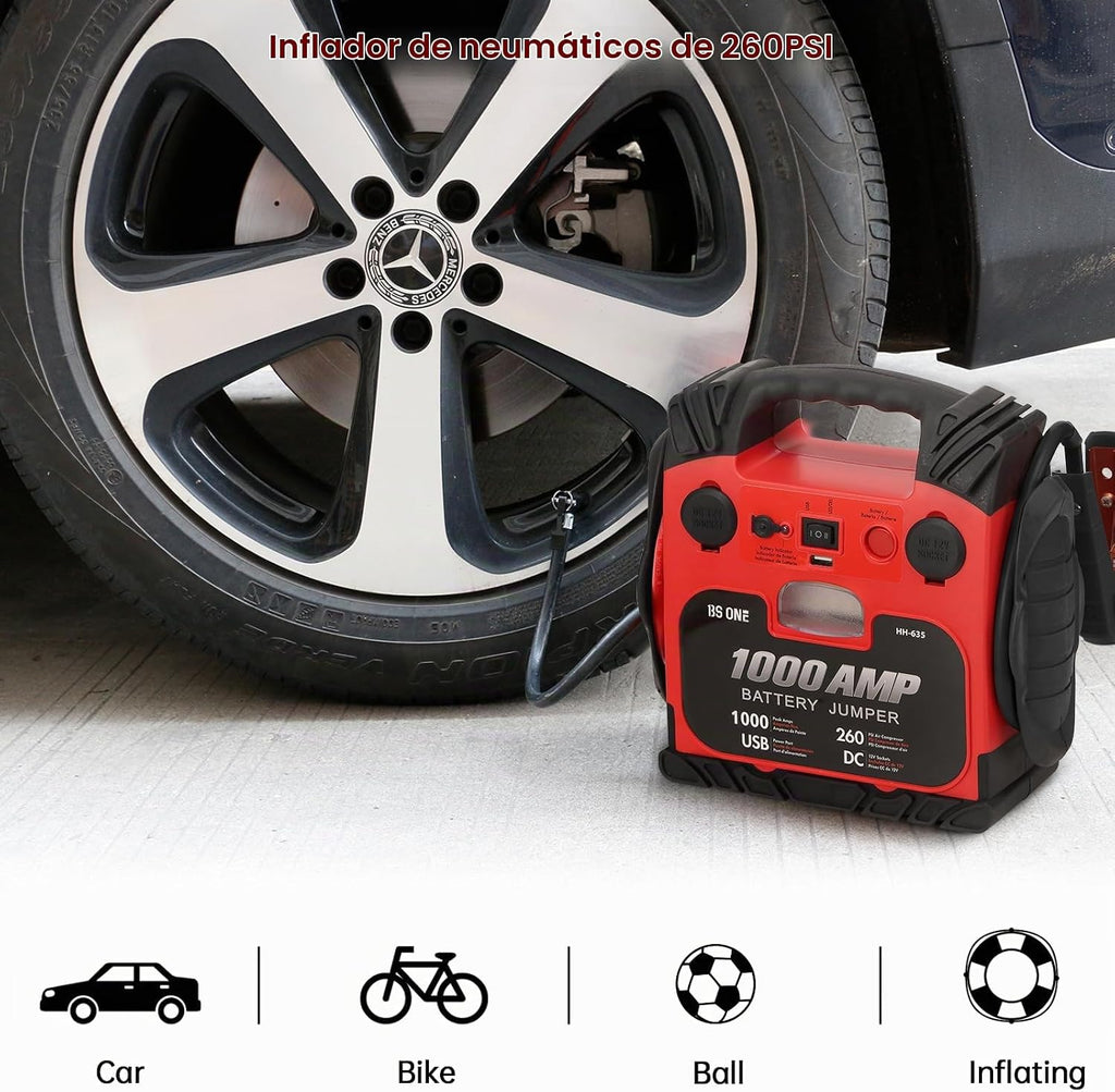 BS ONE 1000 Amp Pico de corriente Arrancador de coche, Caja de arra...