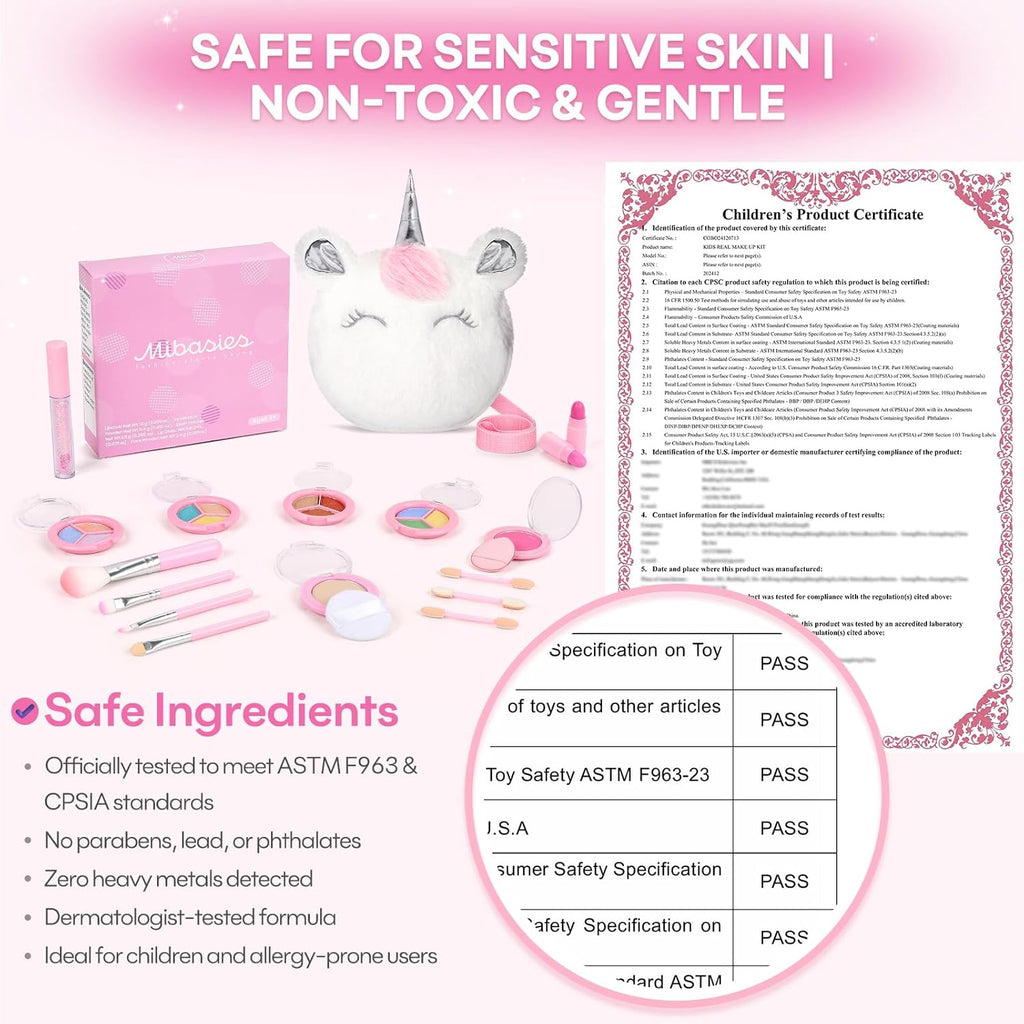 Kit de maquillaje real para niñas de 3 a 10 años: juego de juguetes...