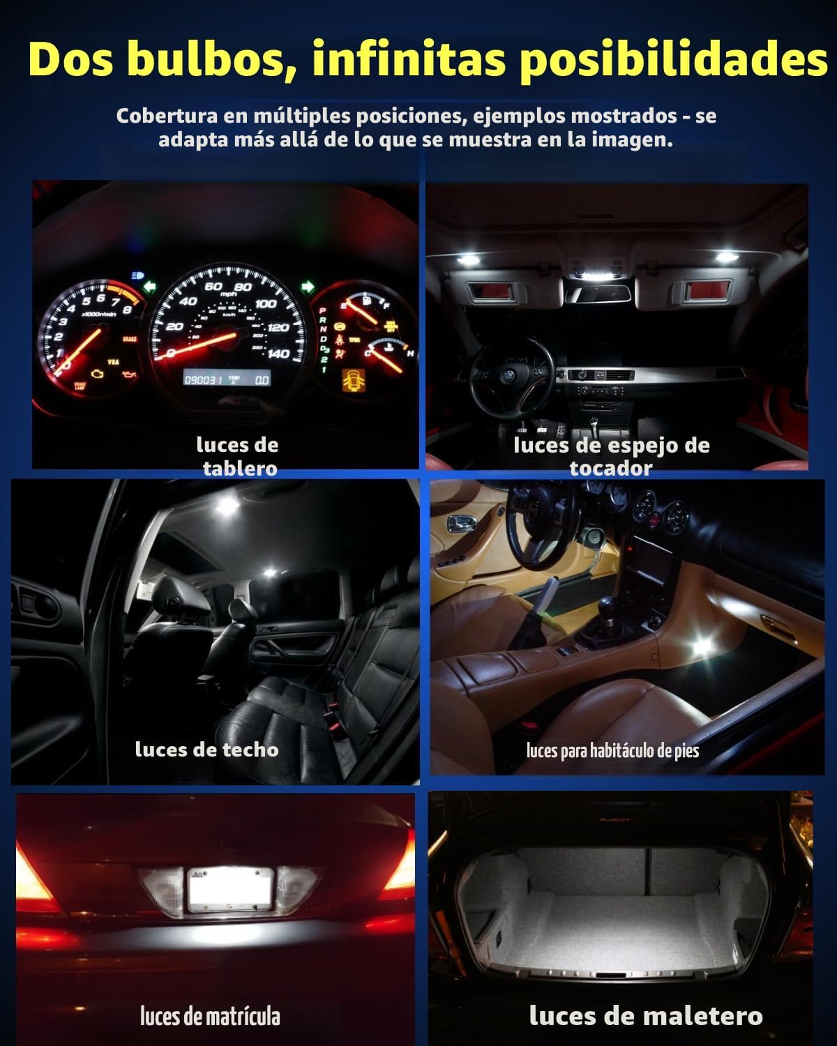 WLJH Paquete de 40 bombillas LED 194 168 T10 T5 con enchufes, sin p...