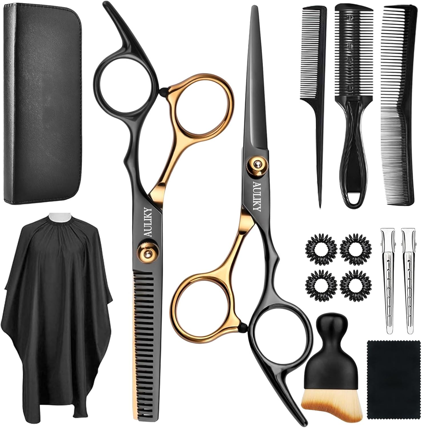 AULikY Juego de tijeras de corte de pelo, 15 piezas de tijeras prof...