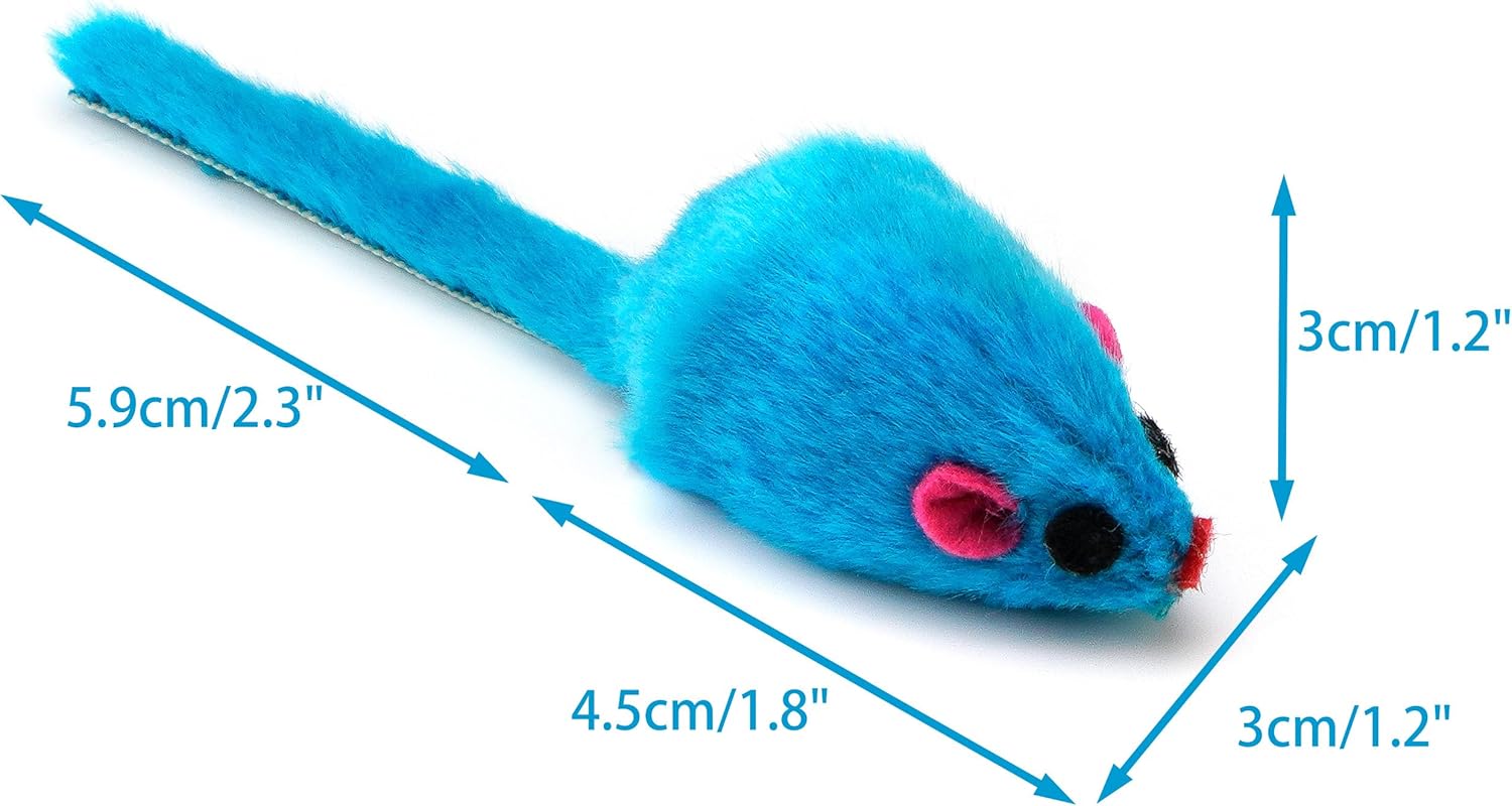 CHIWAVA 60 piezas de 4.1 pulgadas de juguete de gato peludo ratones...