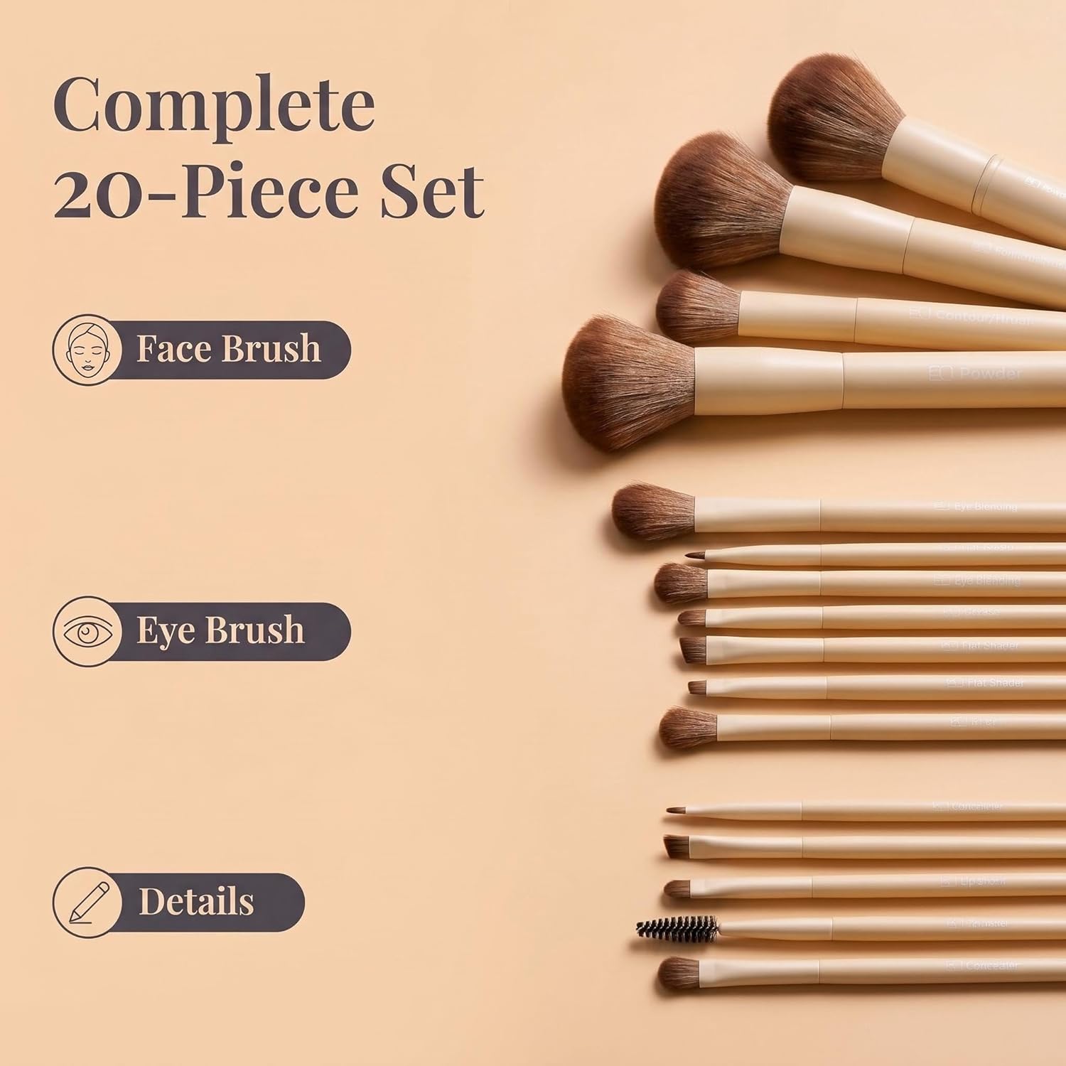 Brochas de maquillaje profesionales BS-MALL con estuche de viaje \u...