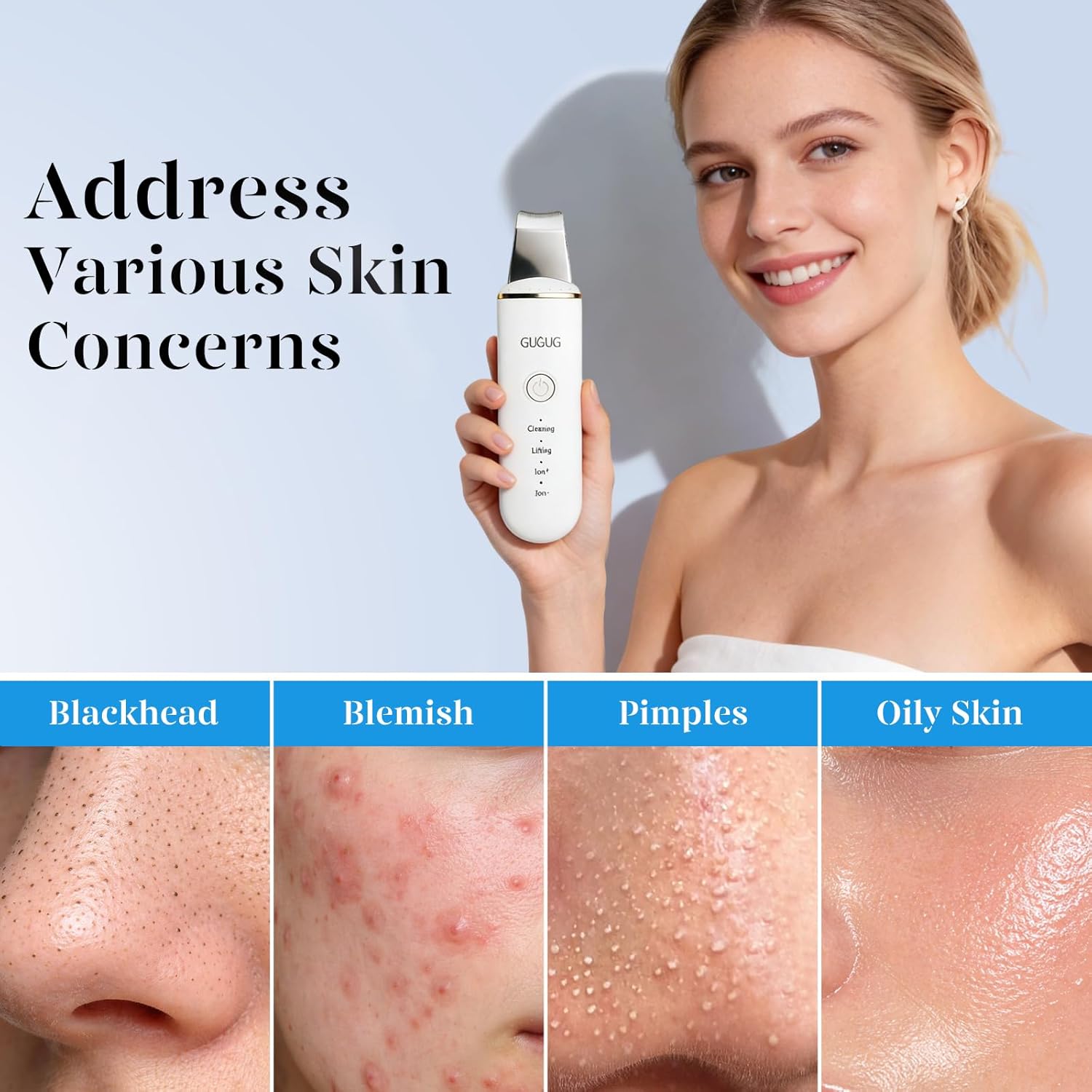 GUGUG - Espátula para exfoliar la piel, espátula facial, limpiador...