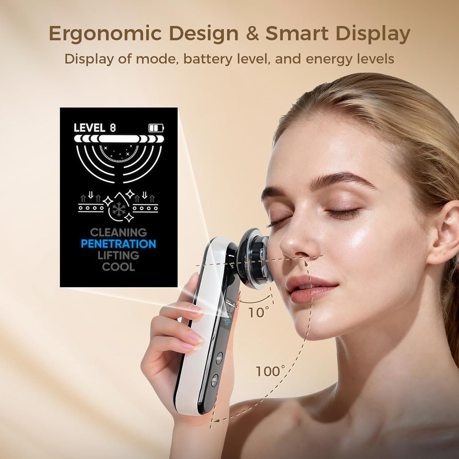 FyneLook Dispositivo facial de microcorriente con terapia de luz ro...