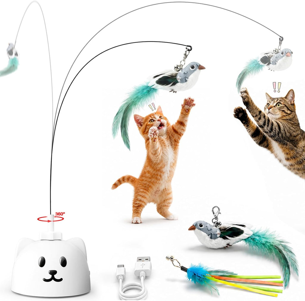 CATPICK Juguetes interactivos para gatos de interior, juguete autom...