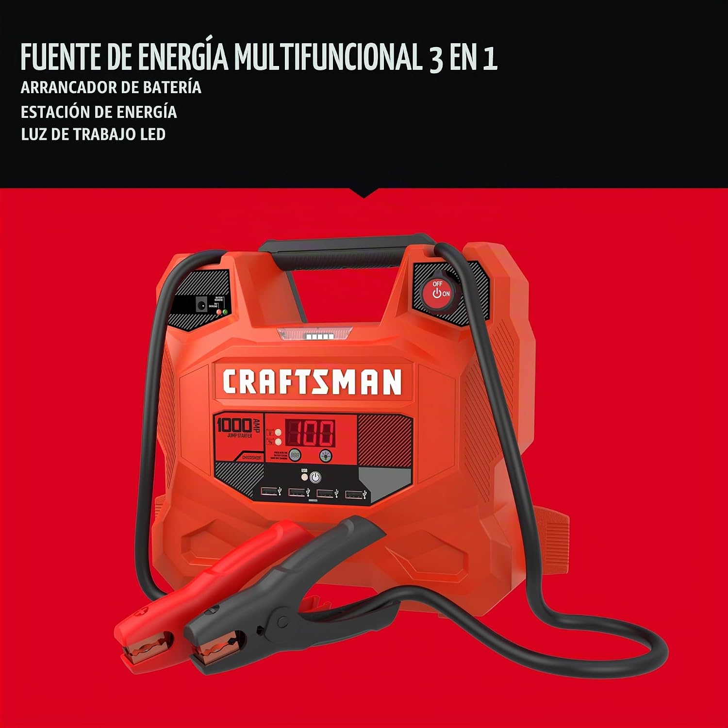 CRAFTSMAN Arrancador de batería de automóvil de 1000A y estación de...