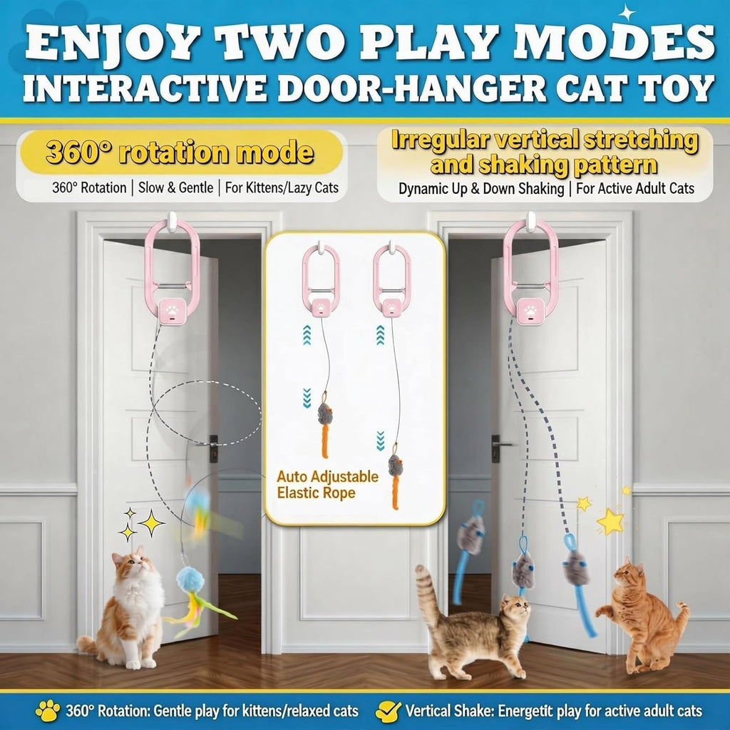 HAPPYCODE Teaser eléctrico recargable para gatos, juego de clip de...