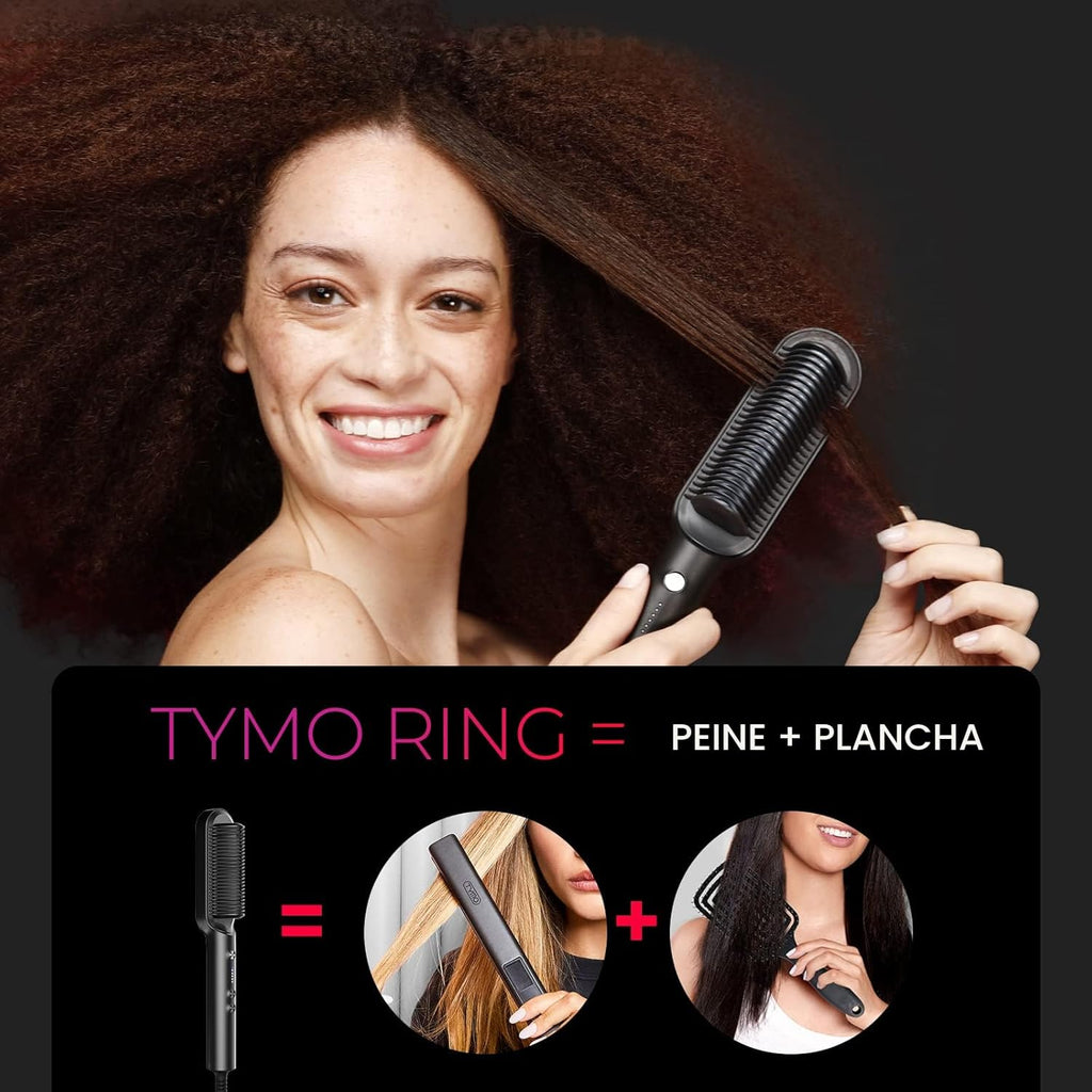 Cepillo Alisador de Pelo, cepillo alisador de pelo con anillo TYMO,...