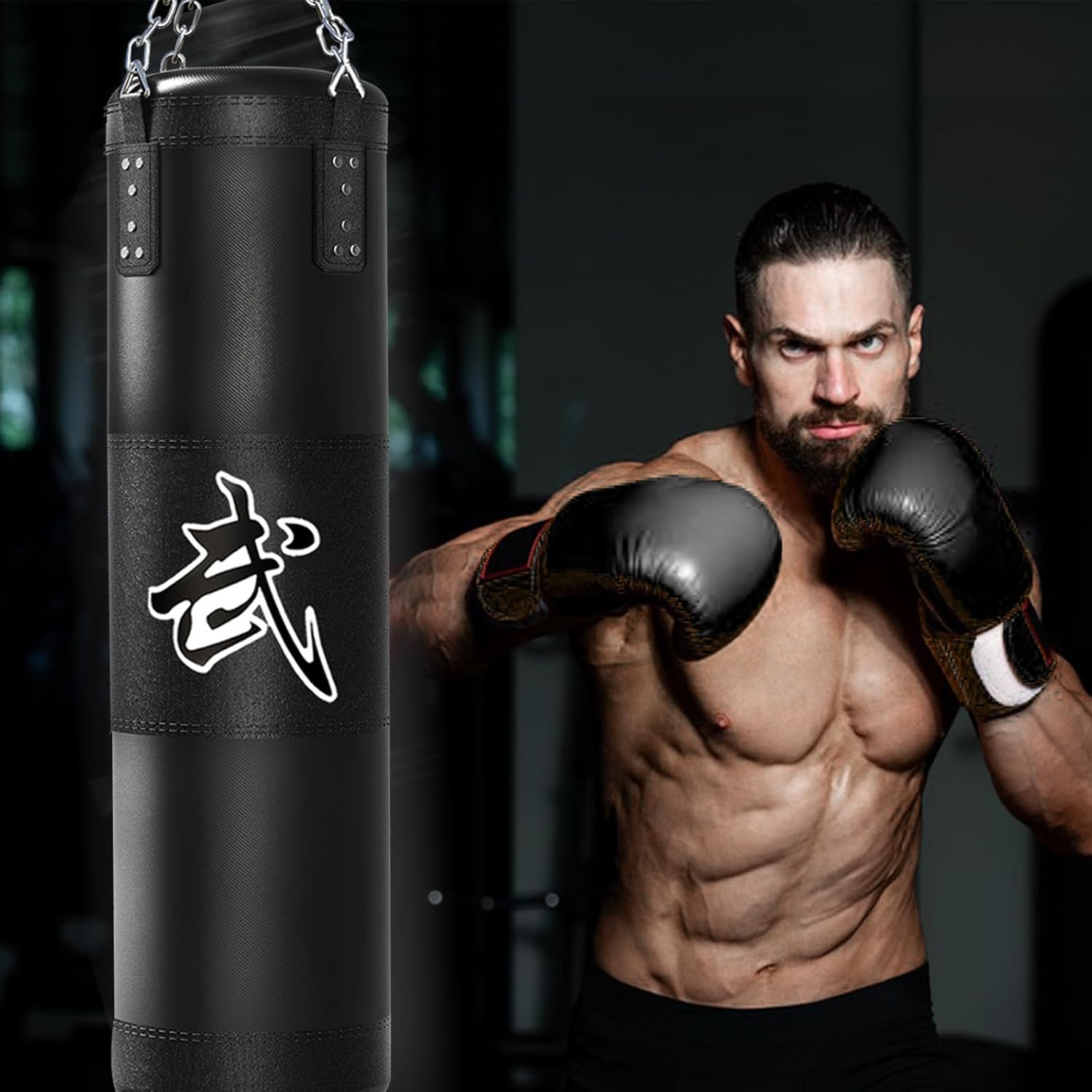 Saco de boxeo Mesetast para adultos, juego de saco de boxeo de 1.2...